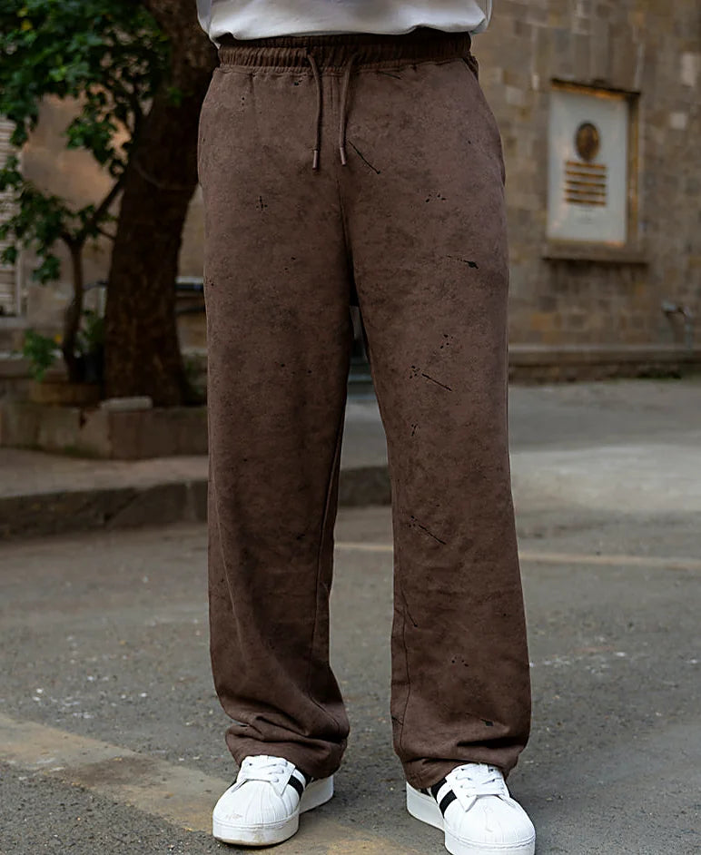 Brown pants with a baggy leg