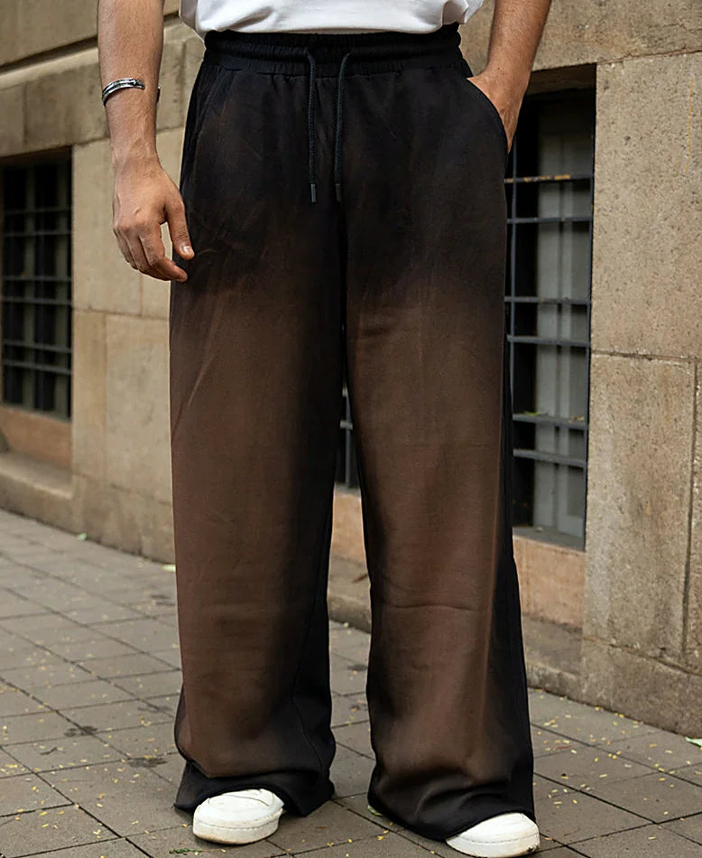 Brown pants with a baggy leg