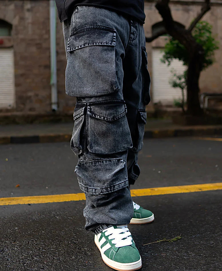 Jeans in black, baggy fit