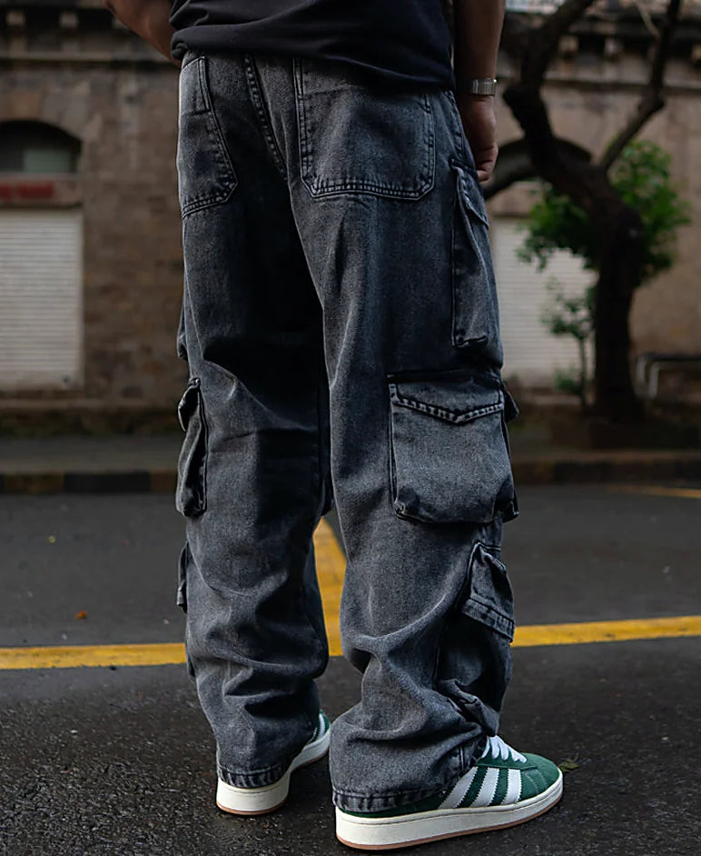 Baggy jeans for men in black