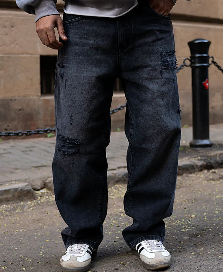 Baggy jeans for men in charcoal