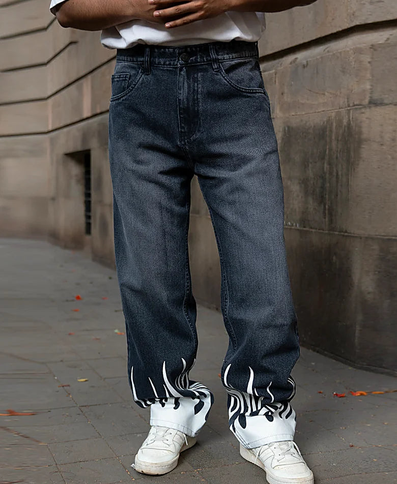 Baggy jeans for men in charcoal