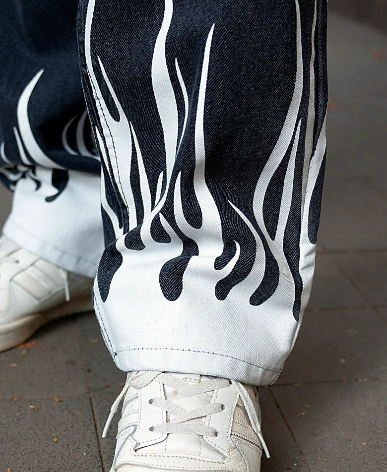 Charcoal baggy jeans for men