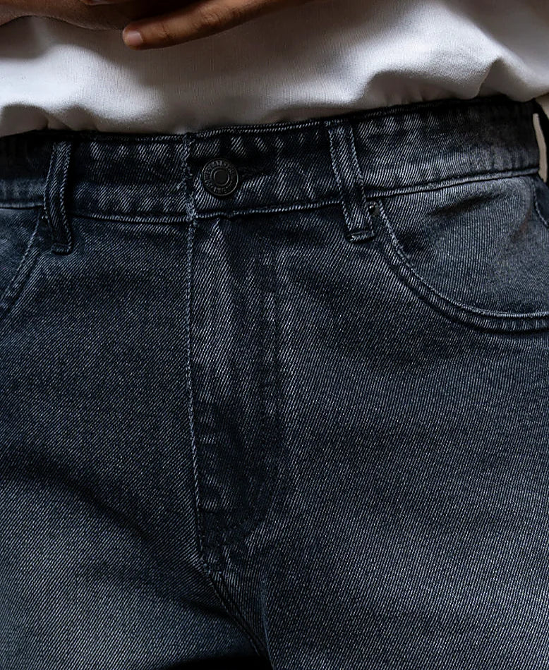 Charcoal Flame Print Baggy Jeans