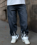 Jeans in charcoal, baggy fit