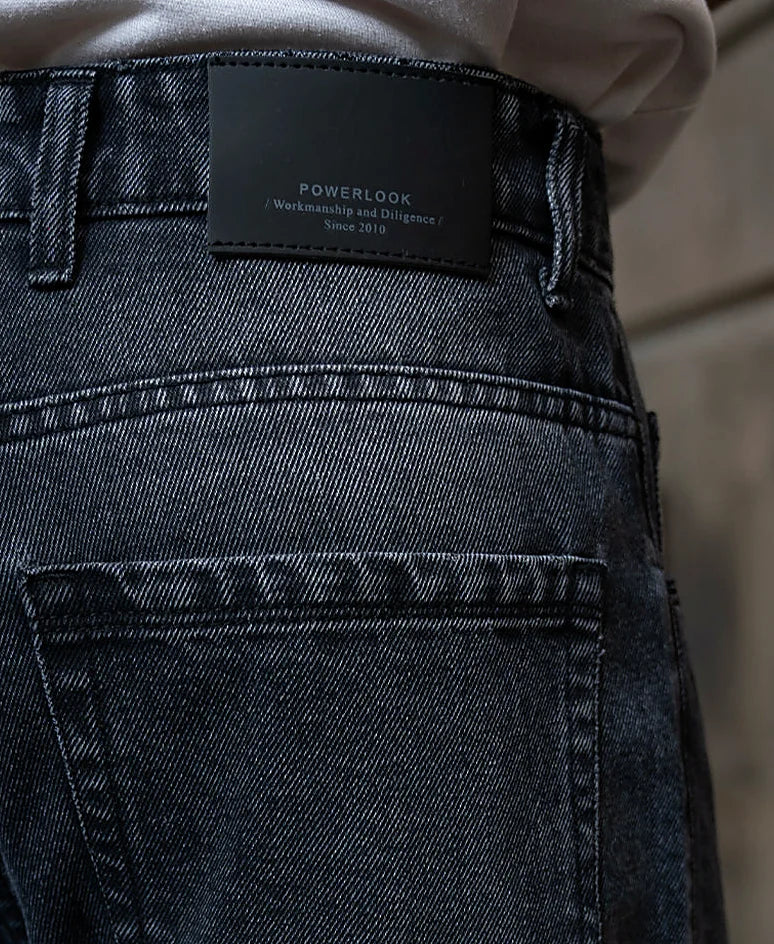 Charcoal Flame Print Baggy Jeans