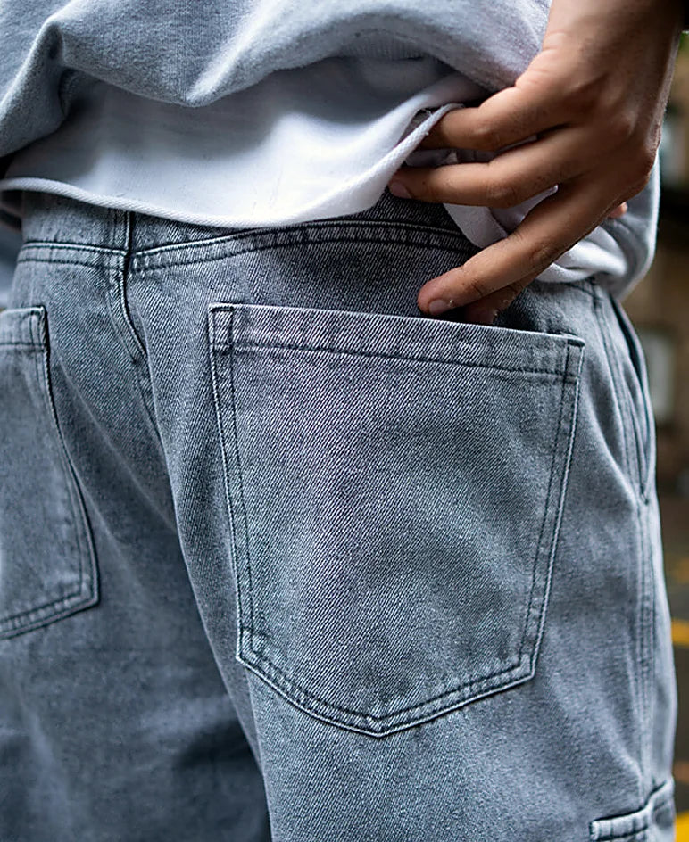 Baggy jeans for men in grey
