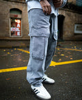 Grey baggy jeans for men