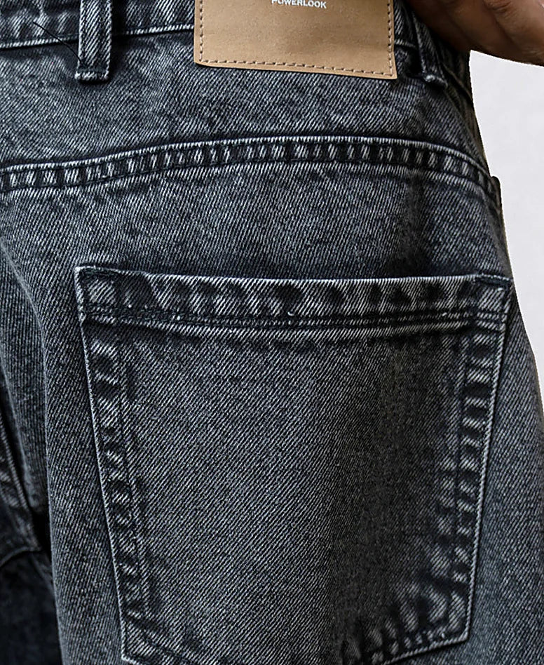 Charcoal Panelled Barrel Fit Jeans