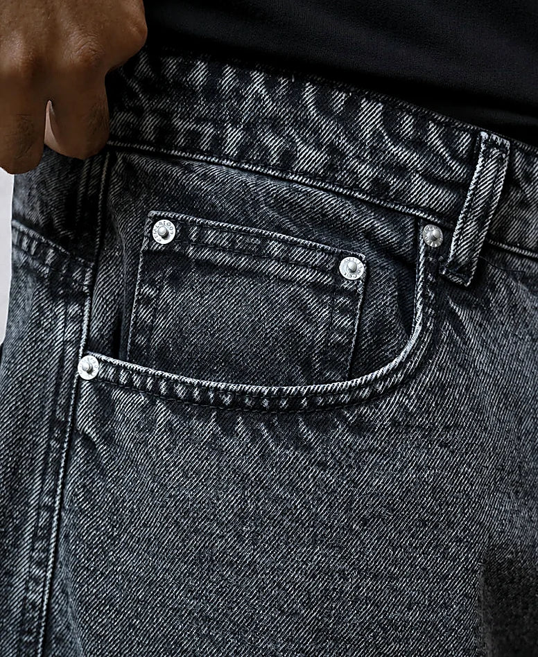 Charcoal Panelled Barrel Fit Jeans