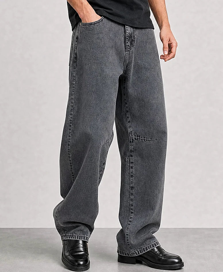 Charcoal barrel jeans for men