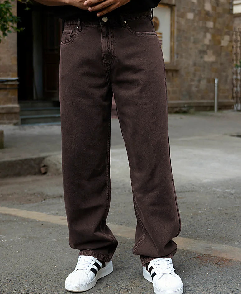 Jeans in charcoal, baggy fit