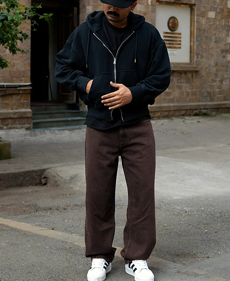 Charcoal Washed Baggy Jeans