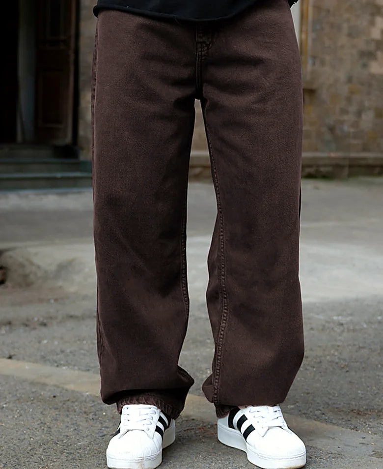 Charcoal baggy jeans in cotton