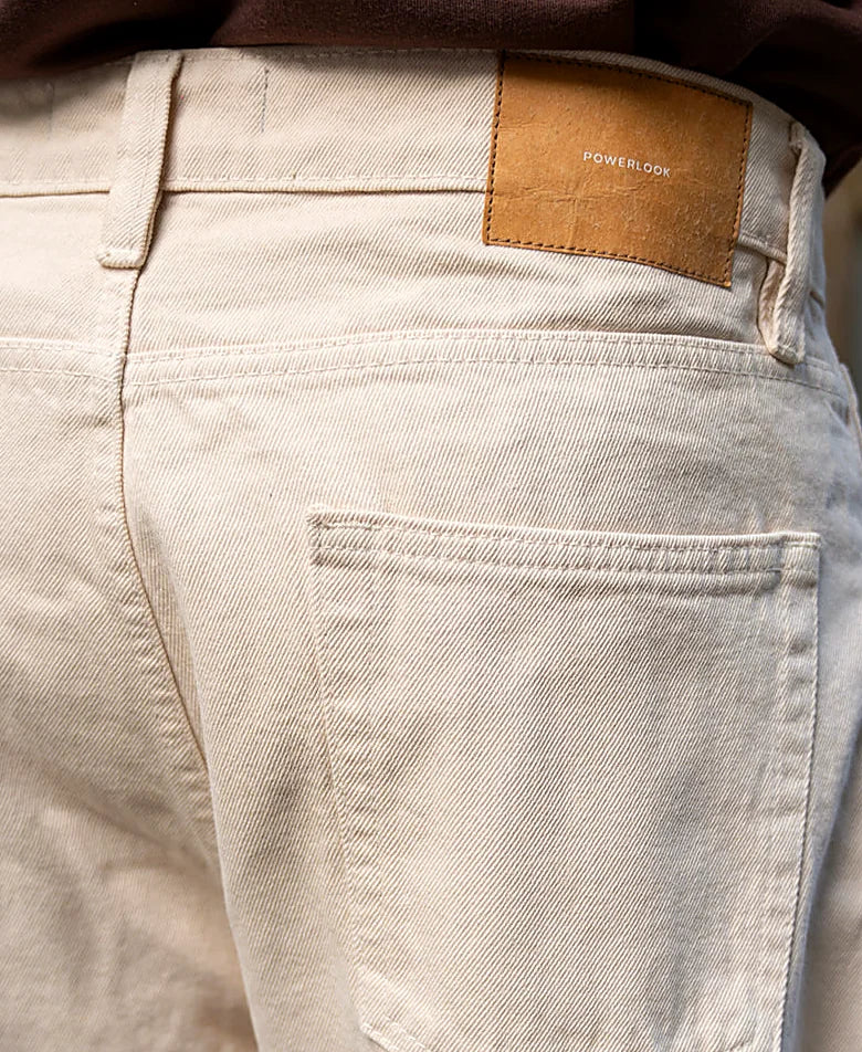 Cream Baggy Fit Jeans