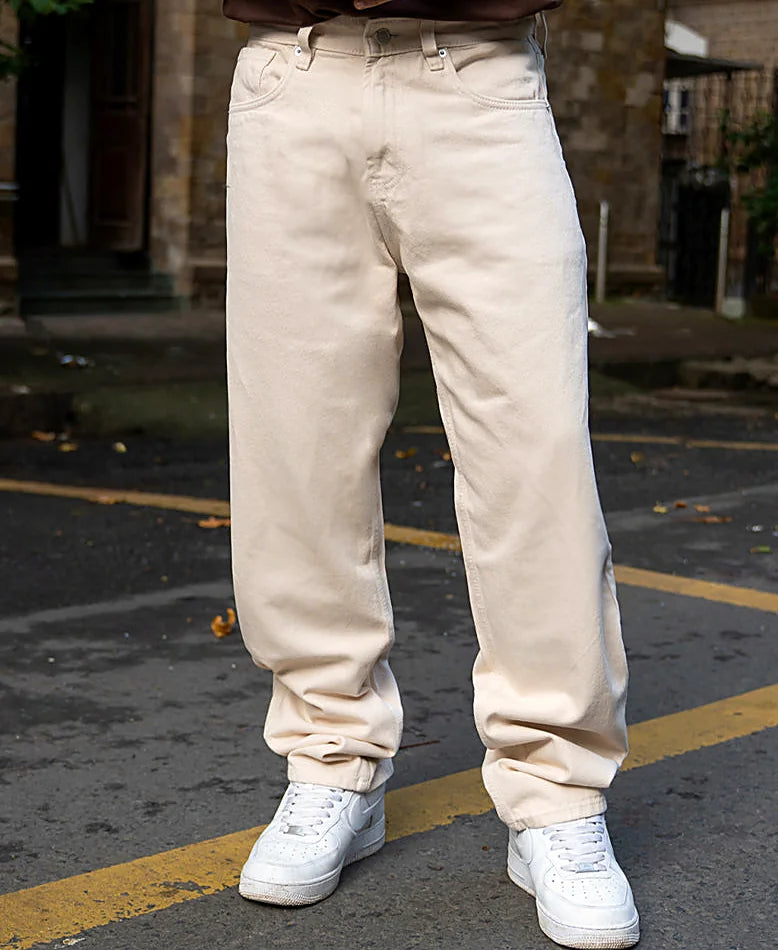 Jeans in cream, baggy fit