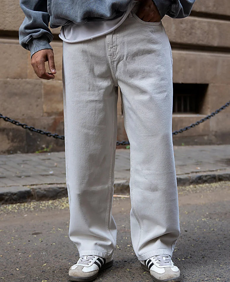 Jeans in cream, baggy fit