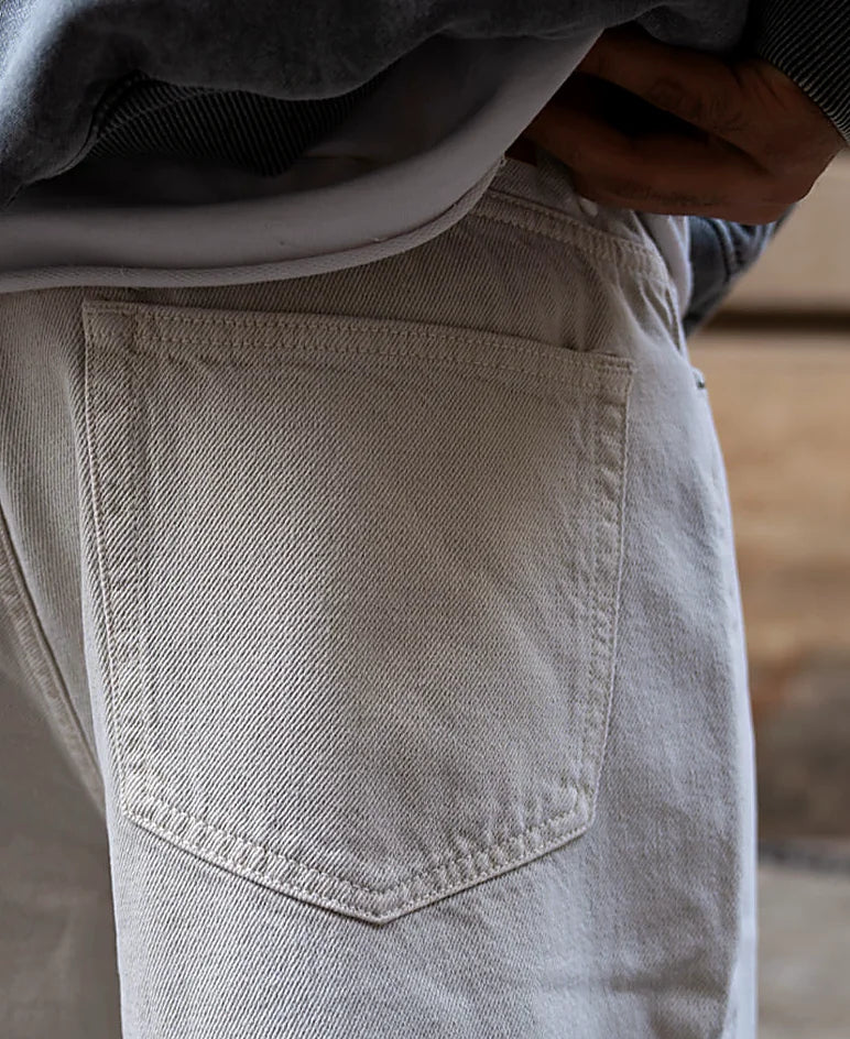 Cream Baggy Jeans