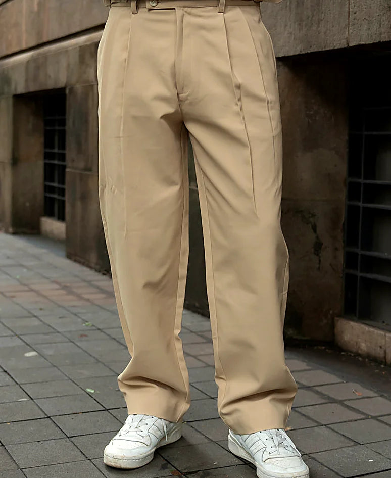 Cream baggy pants