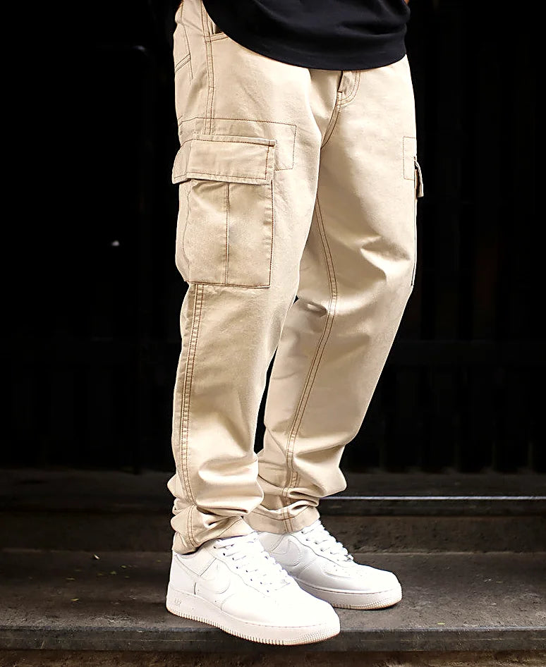 Cream pants with a regular leg