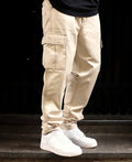 Cream pants with a regular leg