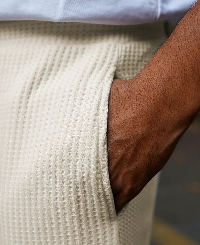 Baggy pants for men in cream