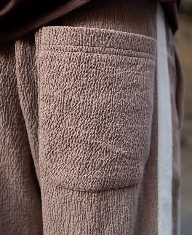 Dark Beige Knitted Baggy Fit Pant