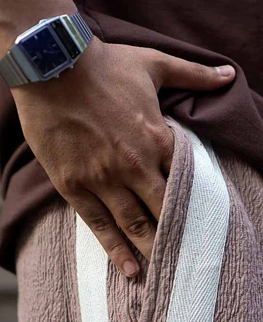 Pants in beige, baggy fit