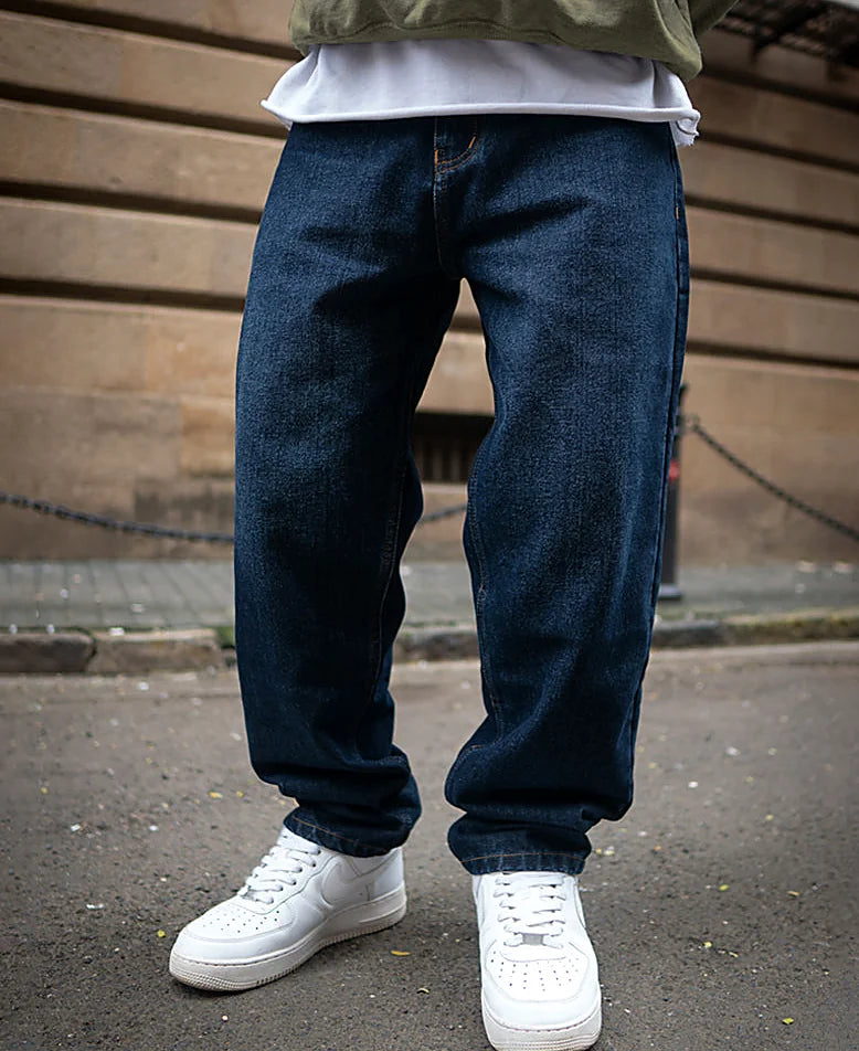 Dark Blue Baggy Fit Denim Jeans