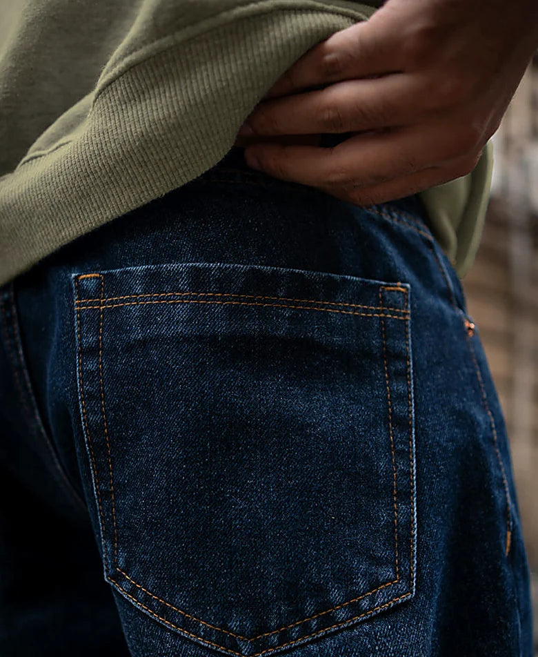 Dark Blue Baggy Fit Denim Jeans