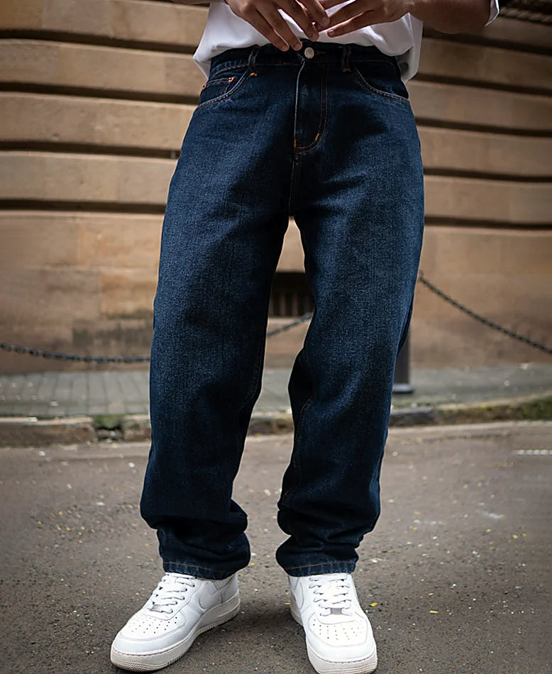 Dark Blue Baggy Fit Denim Jeans