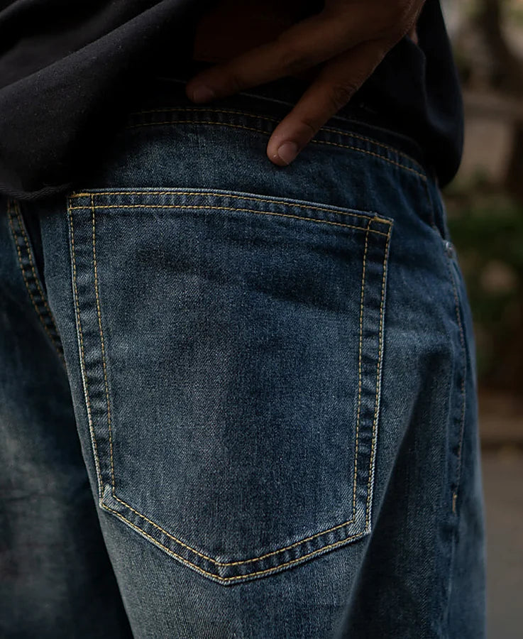 Dark Blue Baggy Fit Denim Jeans