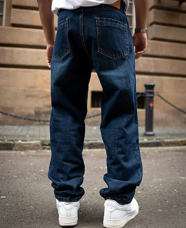 Dark Blue Baggy Fit Denim Jeans