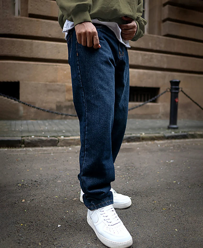 Dark Blue Baggy Fit Denim Jeans