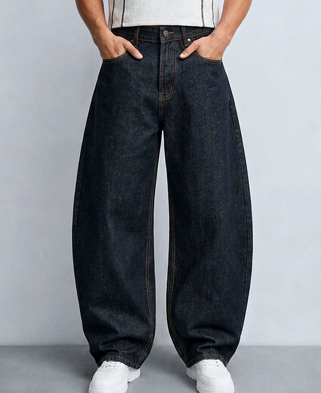 Barrel jeans for men in blue