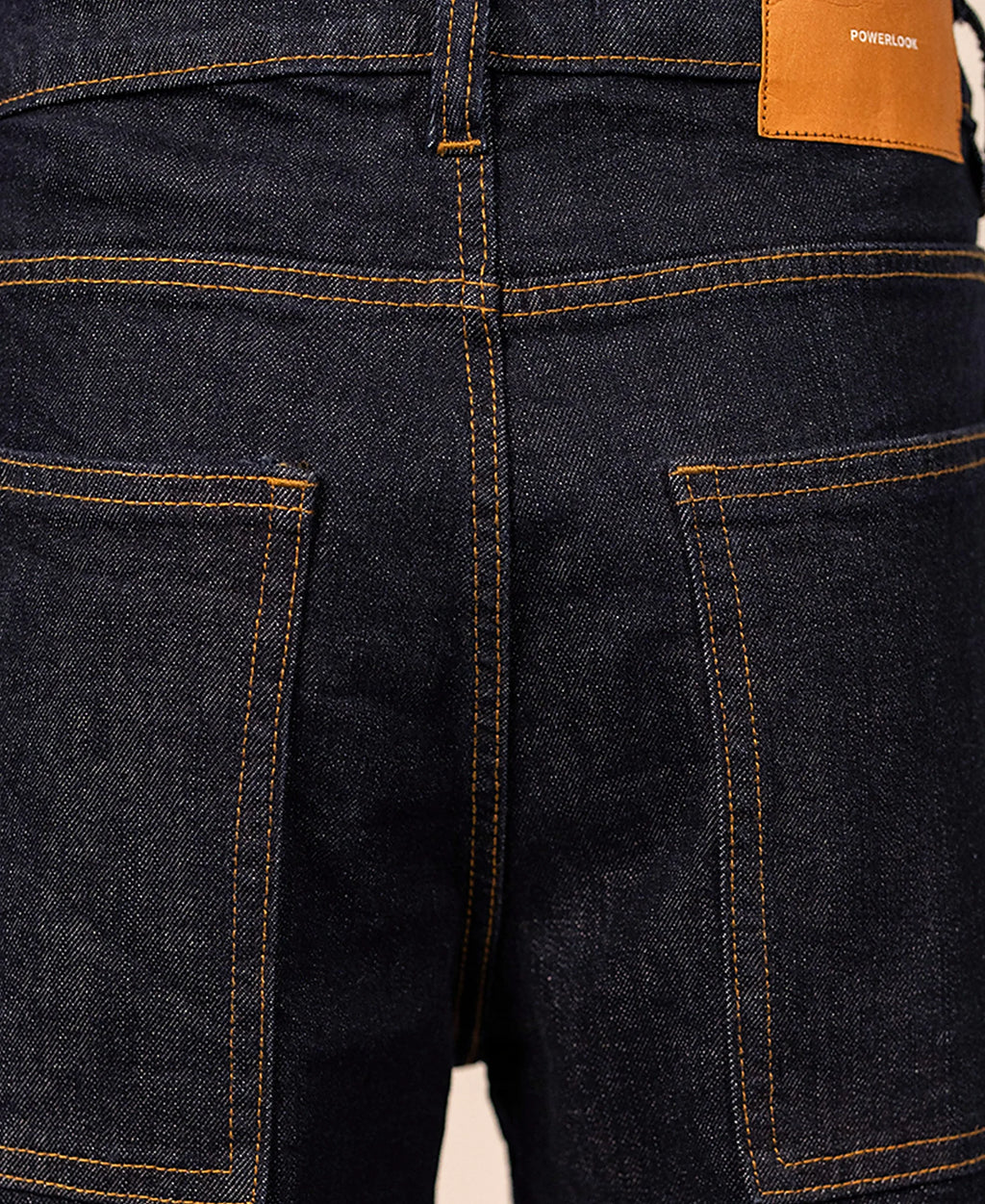 Dark Blue Barrel Fit Jeans