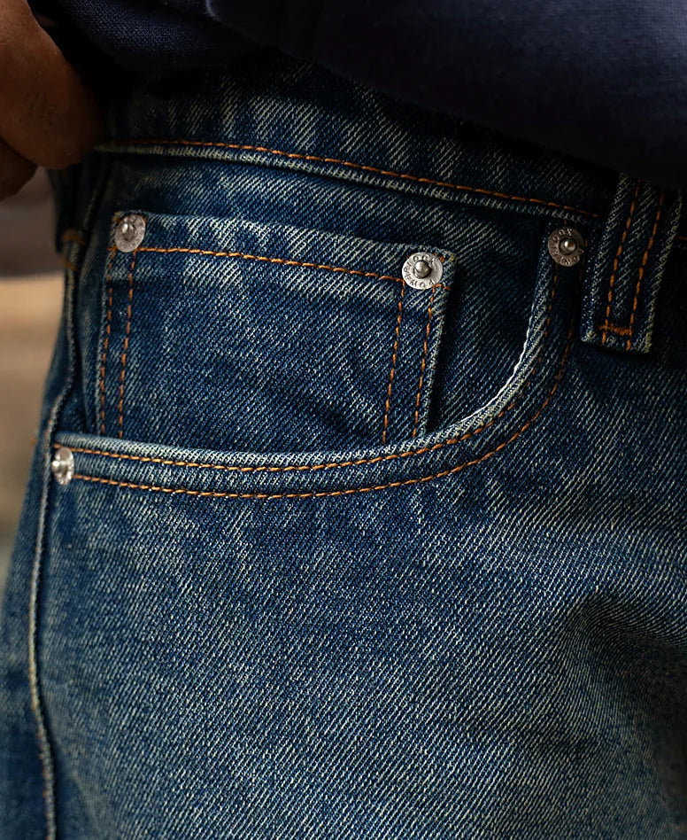 Blue baggy jeans in cotton