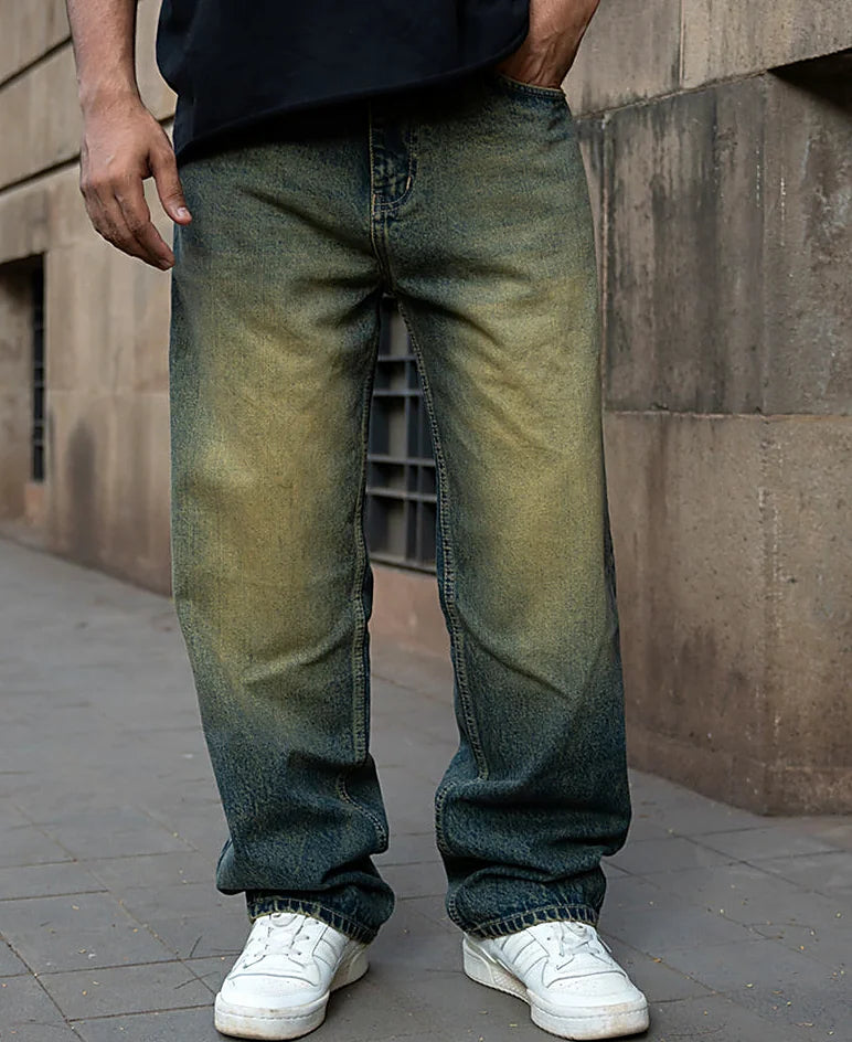 Blue baggy jeans for men
