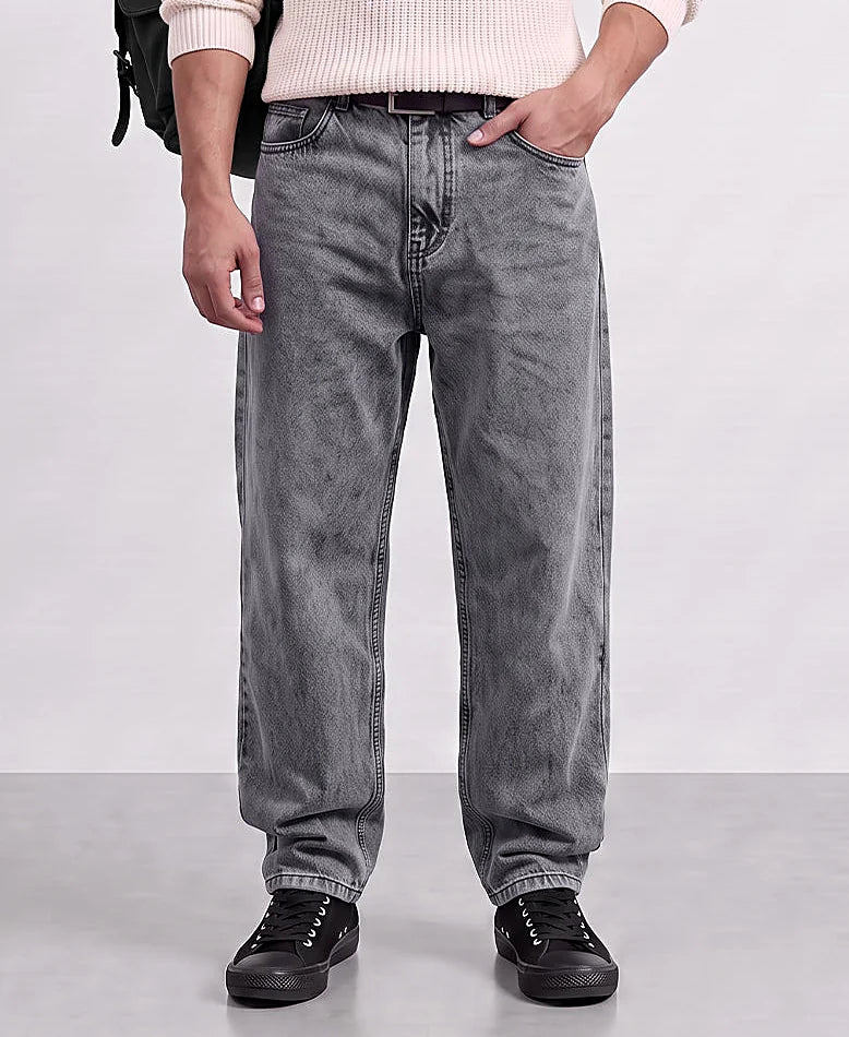 Jeans in grey, baggy fit