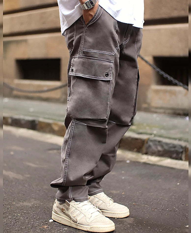 Grey baggy jeans for men