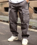 Grey jeans with a baggy leg