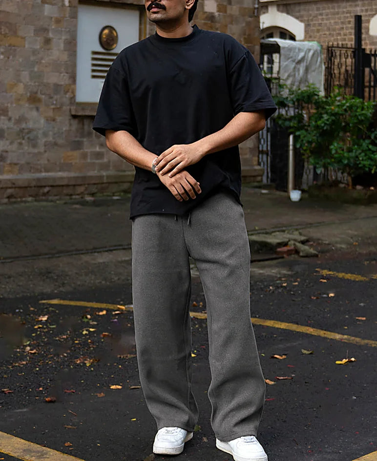 Dark Grey Melange Baggy Trackpant
