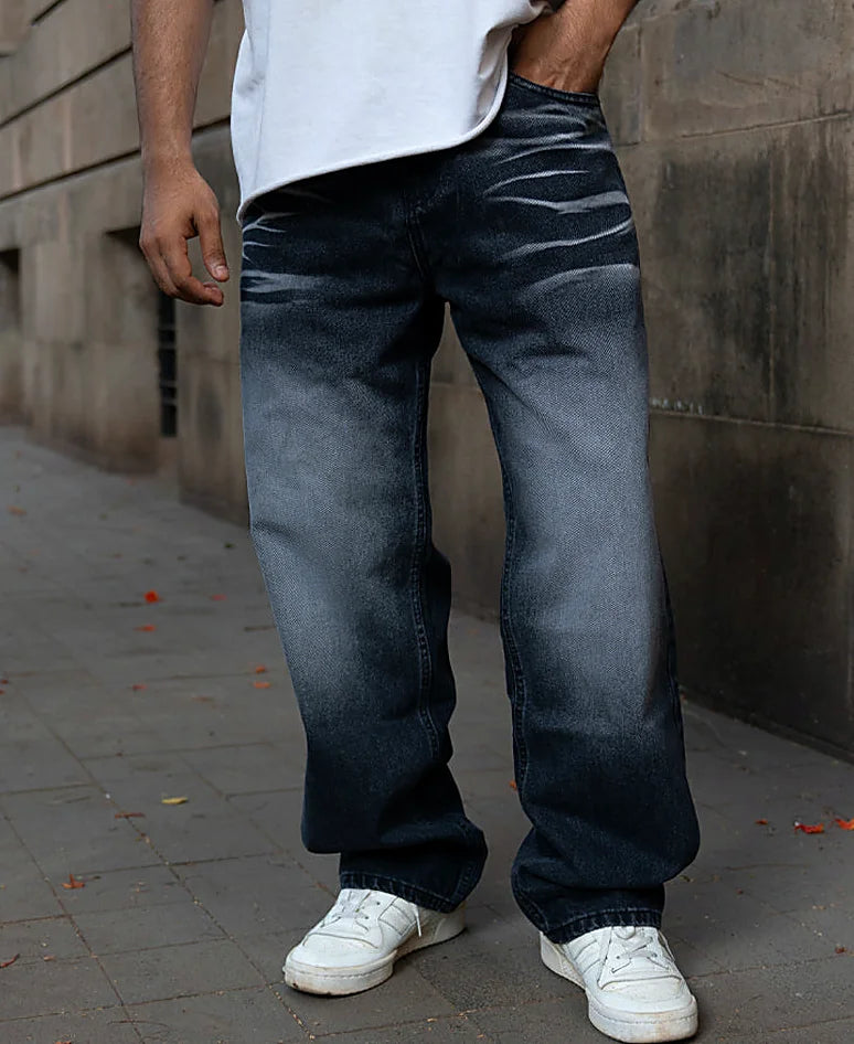 Grey baggy jeans for men