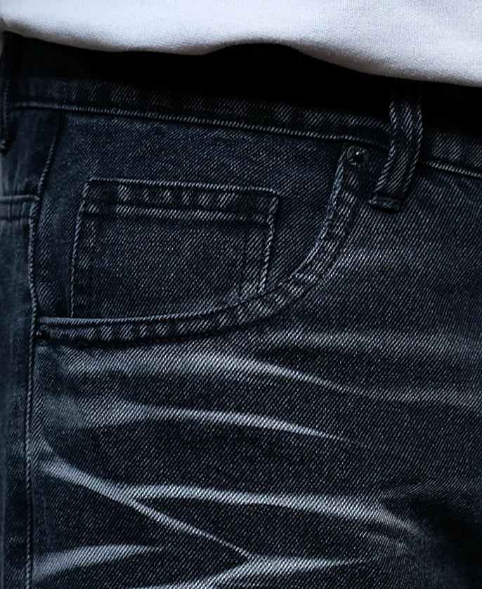 Dark Grey Washed Baggy Jeans