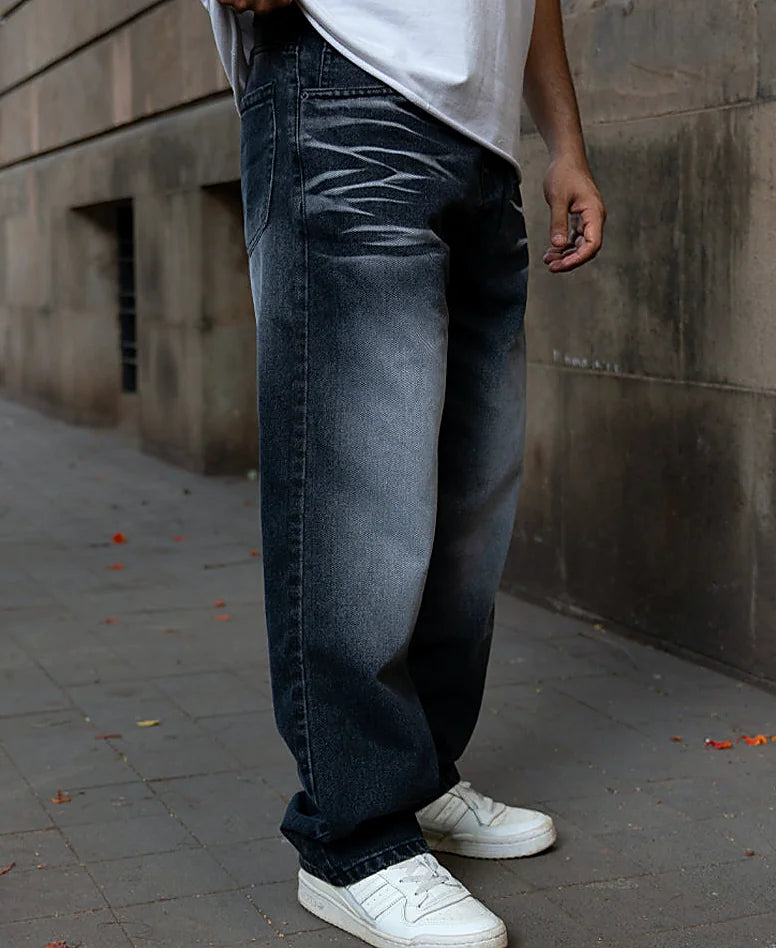 Jeans in grey, baggy fit