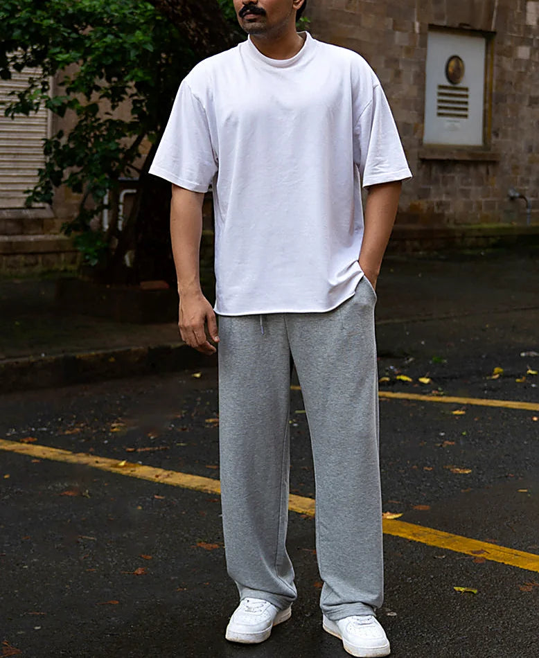 Grey Melange Baggy Trackpant