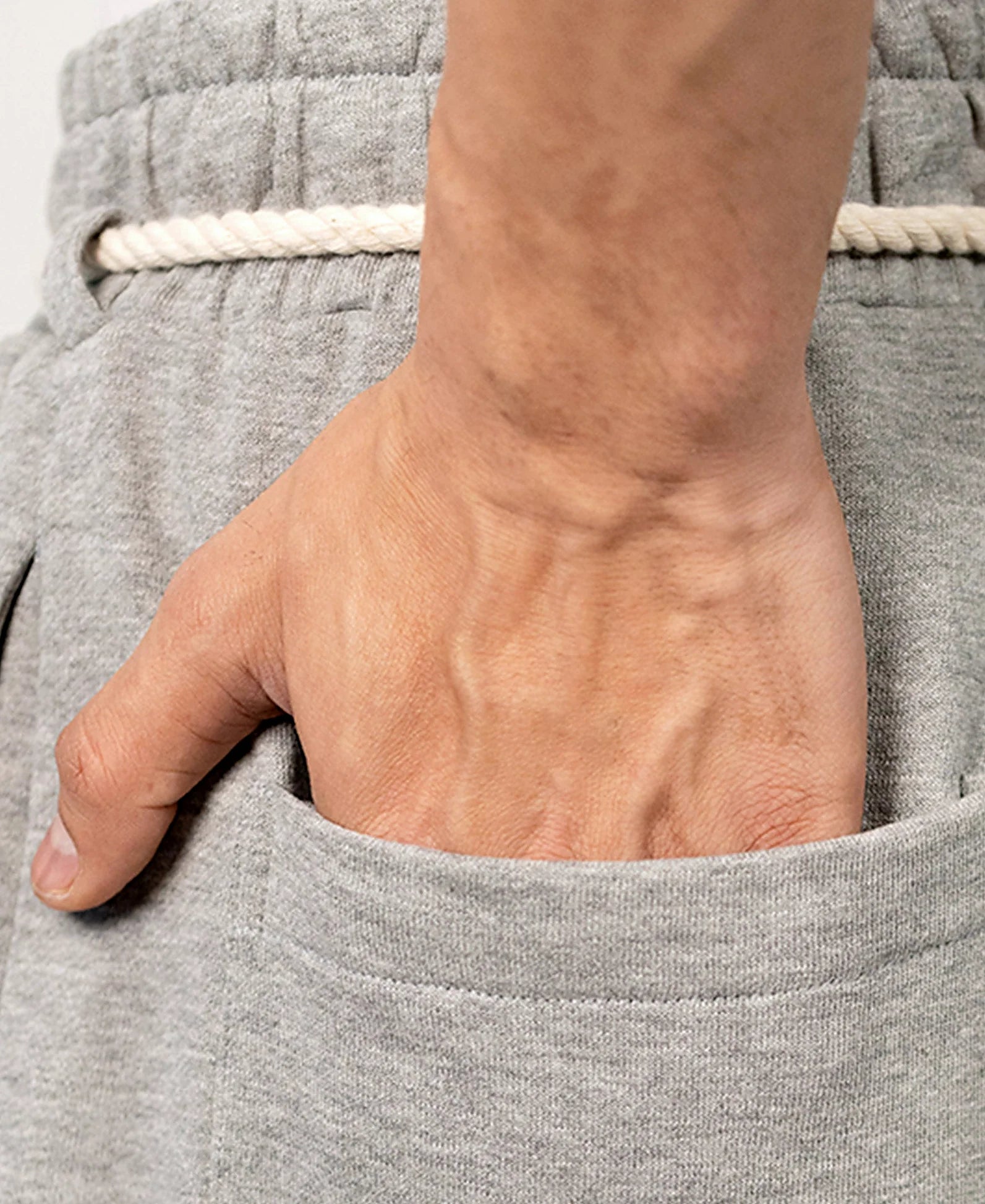 Grey pants with a baggy leg