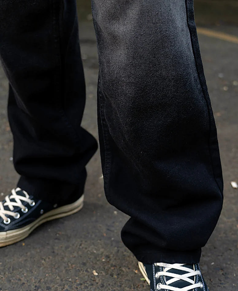 Grey jeans with a baggy leg