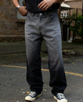 Grey baggy jeans in cotton