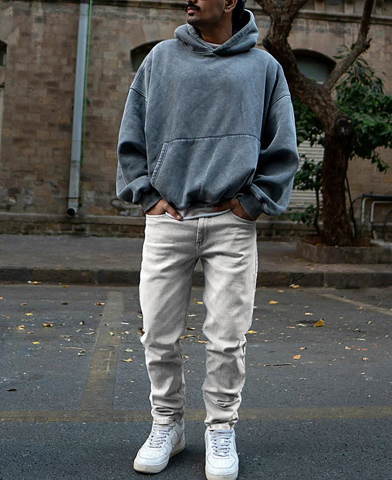 Grey Regular Fit Basic Denim Jeans
